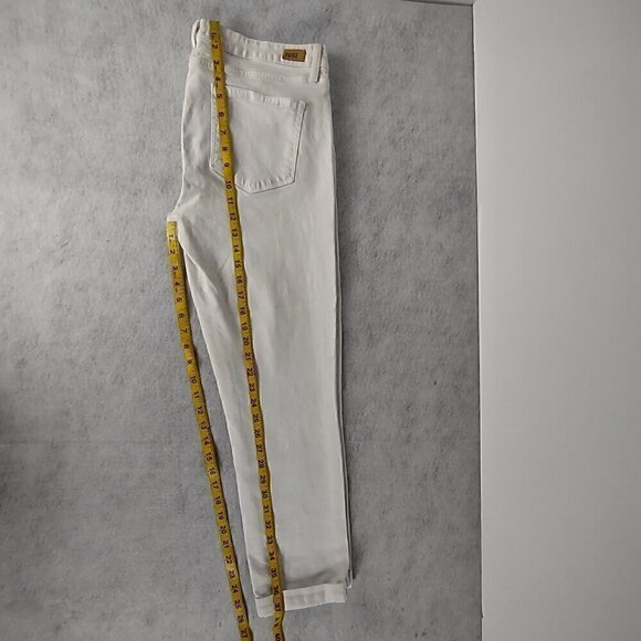Paige Kylie Crop White Jeans With 5 Pockets Zip Fly With Button Closure Size 32 - Picture 8 of 12